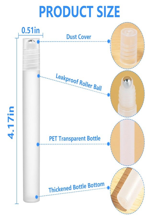 AskBed 4 Pack of 0.34 Oz (10ml) Essential Oil Roller Bottles - Refillable, Leak-proof Plastic Roll-on Bottles with Stainless Steel Roller Balls and Labels Included - Image 2